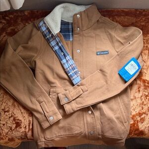 Columbia Men's Brown Jacket with Plaid Lining